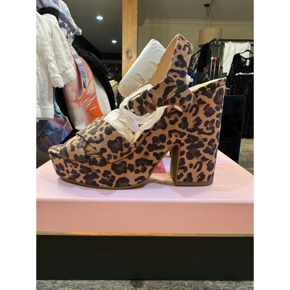 Kate Spade New York Grace Tawny leopard print platform sandals Size 7.5 - Picture 2 of 11